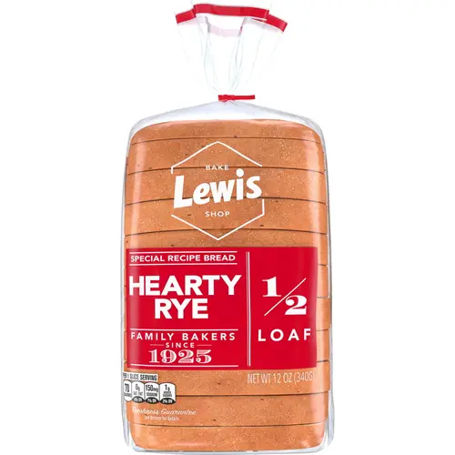 Lewis Bake Shop Hearty Rye Half Loaf Bread, 1/2 Loaf, 12 oz Pack of 2 thumbnail 2
