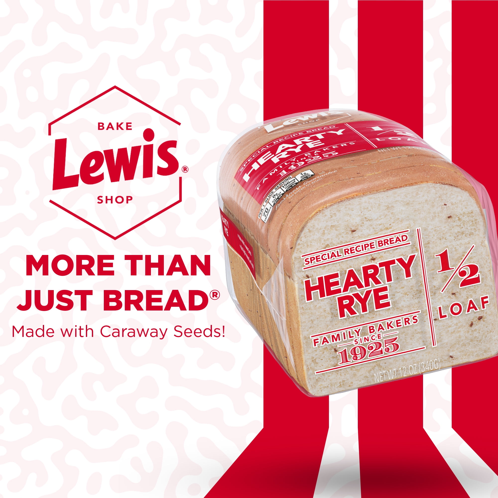 Lewis Bake Shop Hearty Rye Half Loaf Bread, 1/2 Loaf, 12 oz Pack of 2 thumbnail 3