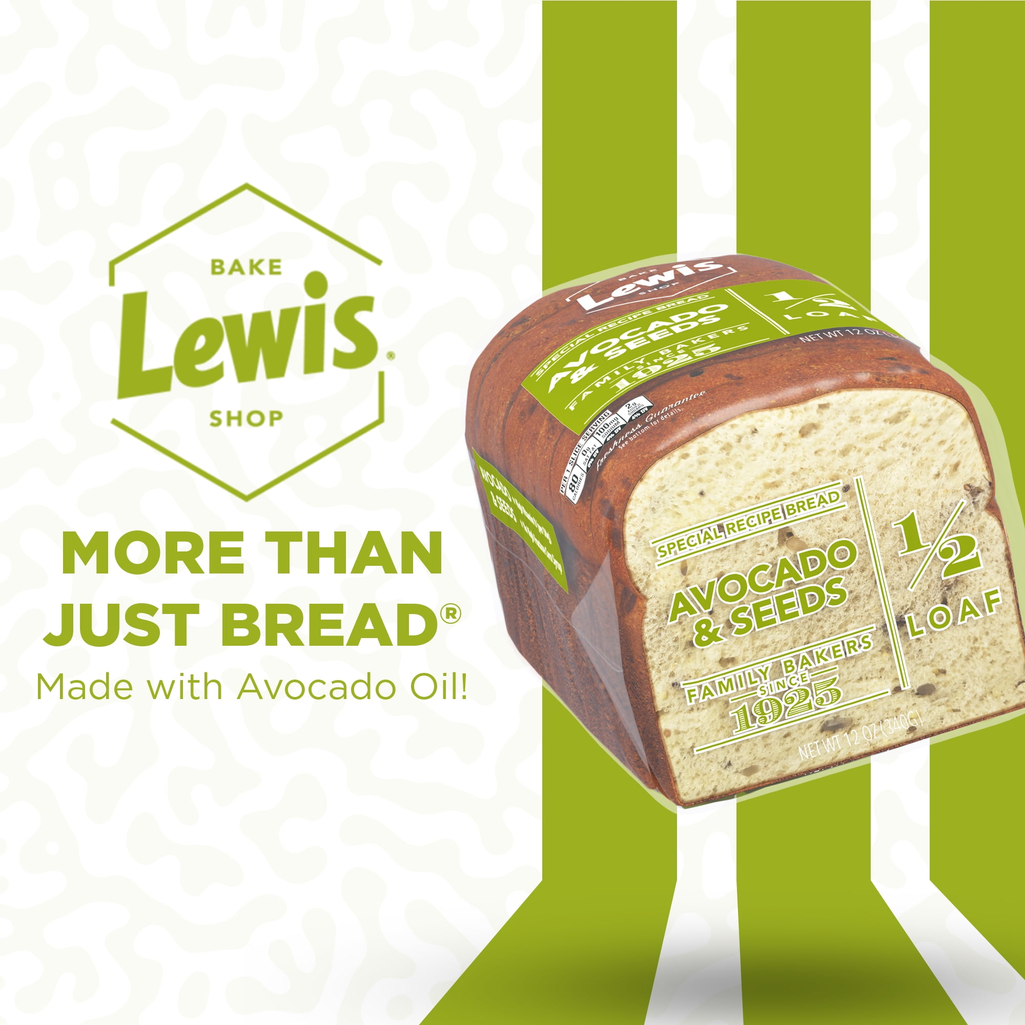 Lewis Bake Shop Avocado & Seeds Half Loaf Bread, 1/2 Loaf, 12 oz Pack of 2 thumbnail 3