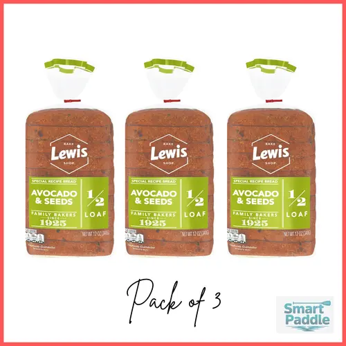 Lewis Bake Shop Avocado & Seeds Half Loaf Bread, 1/2 Loaf, 12 oz Pack of 3