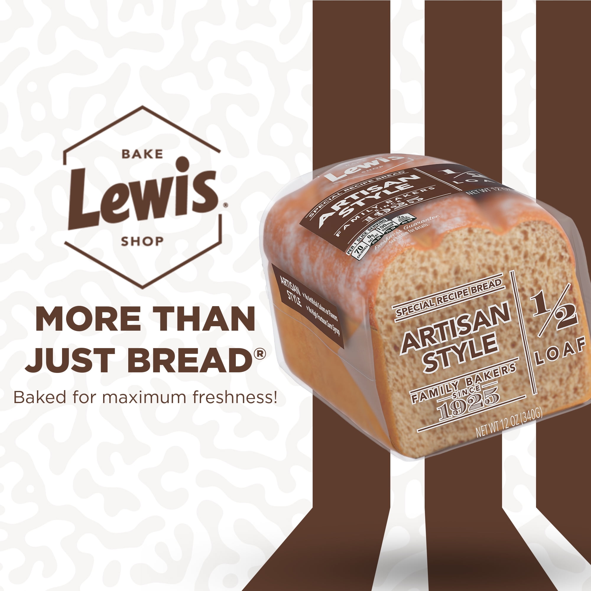 Lewis Bake Shop Artisan Style Half Loaf Bread, 1/2 Loaf, 12 oz Pack of 3 thumbnail 3