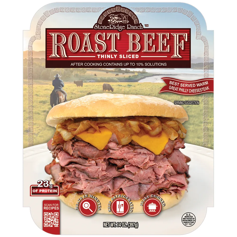 StoneRidge Ranch Thinly Sliced Roast Beef - 14oz USDA-Inspected Beef - Fully Cooked