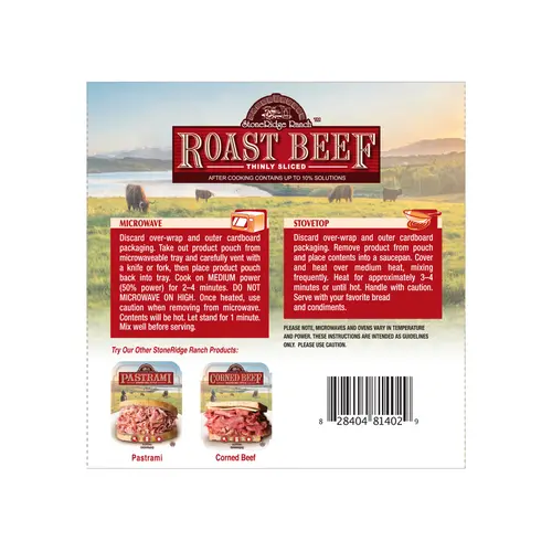 StoneRidge Ranch Thinly Sliced Roast Beef - 14oz USDA-Inspected Beef - Fully Cooked thumbnail 2