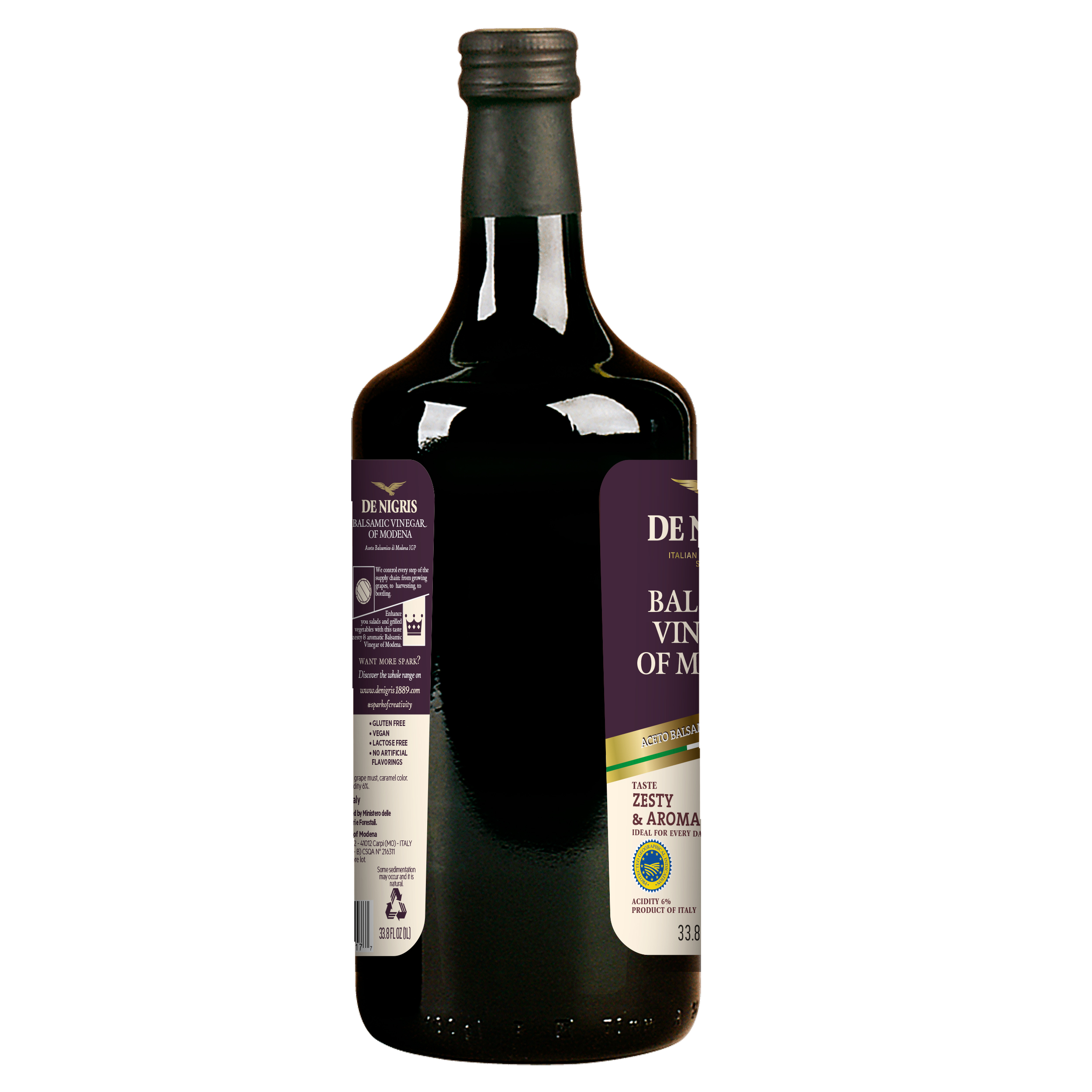De Nigris Balsamic Vinegar of Modena, 33.8 fl oz Bottle thumbnail 3