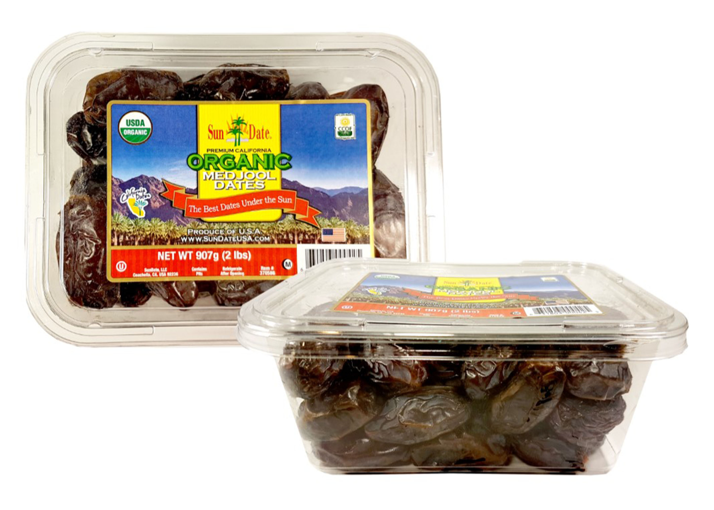 Sun Date Premium  Organic California Medjool Dates 2 lbs. (Pack of 2)