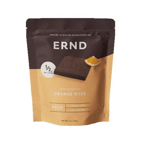 Orange Dark Chocolate Bites (7 oz) | Sugar Free | 1/2g Net Carbs | Belgian Chocolate | Individually Wrapped thumbnail 2