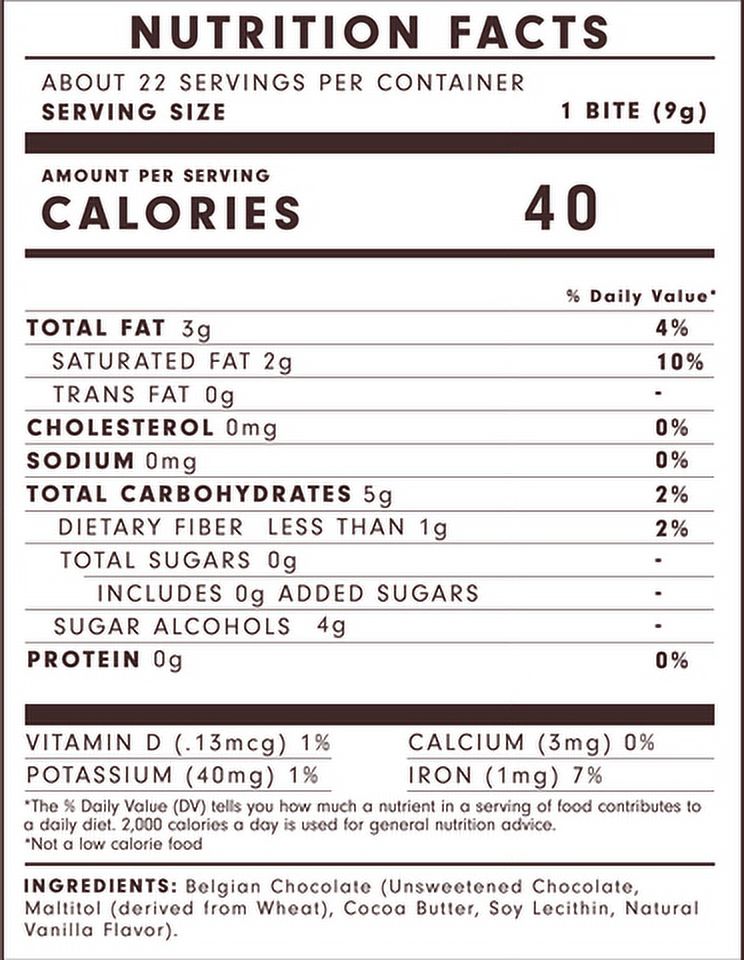 Orange Dark Chocolate Bites (7 oz) | Sugar Free | 1/2g Net Carbs | Belgian Chocolate | Individually Wrapped thumbnail 3