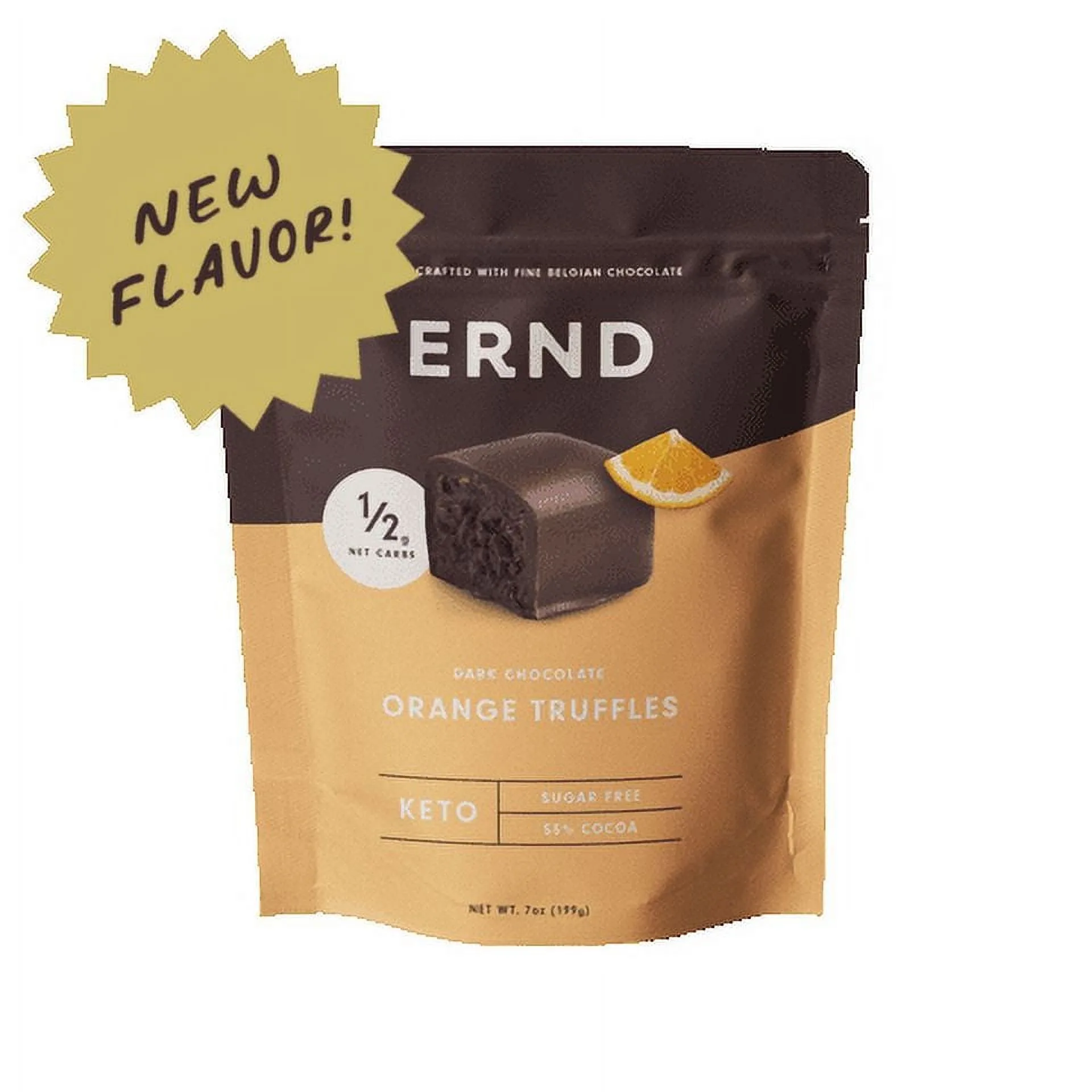 Orange Dark Chocolate Truffles (7 oz) | Sugar Free | 1/2g Net Carbs | Belgian Chocolate | Individually Wrapped