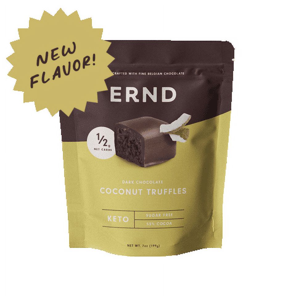 Coconut Dark Chocolate Truffles (7 oz) | Sugar Free | 1/2g Net Carbs | Belgian Chocolate | Individually Wrapped