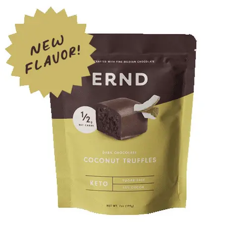 Coconut Dark Chocolate Truffles (7 oz) | Sugar Free | 1/2g Net Carbs | Belgian Chocolate | Individually Wrapped