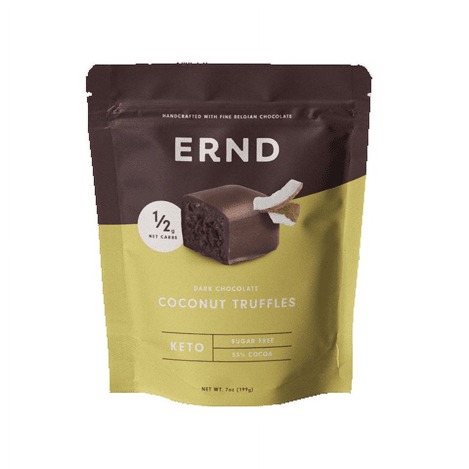 Coconut Dark Chocolate Truffles (7 oz) | Sugar Free | 1/2g Net Carbs | Belgian Chocolate | Individually Wrapped thumbnail 2