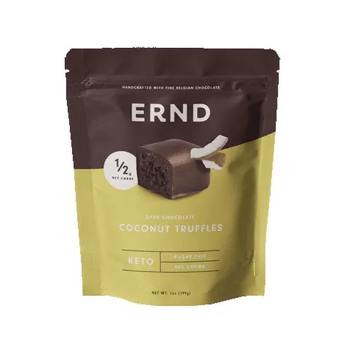 Coconut Dark Chocolate Truffles (7 oz) | Sugar Free | 1/2g Net Carbs | Belgian Chocolate | Individually Wrapped thumbnail 2