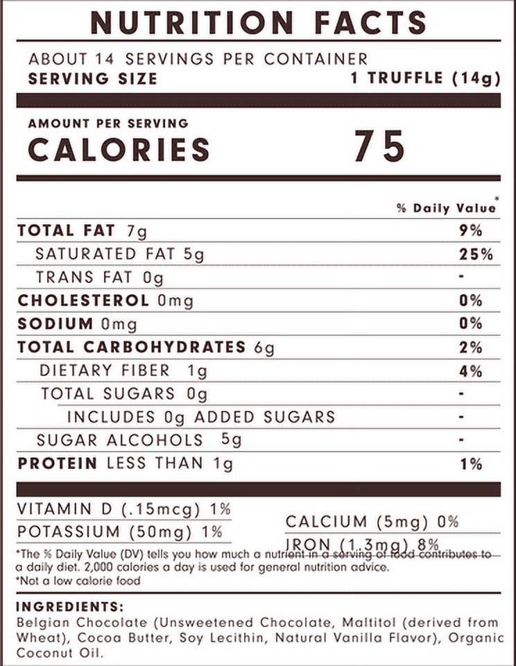 Coconut Dark Chocolate Truffles (7 oz) | Sugar Free | 1/2g Net Carbs | Belgian Chocolate | Individually Wrapped thumbnail 3