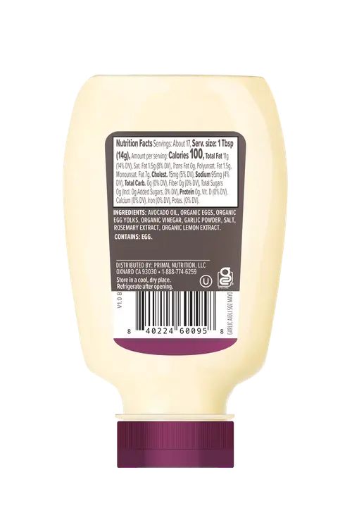 Primal Kitchen Garlic Aioli Mayo Squeeze Bottle, 8.5oz thumbnail 2