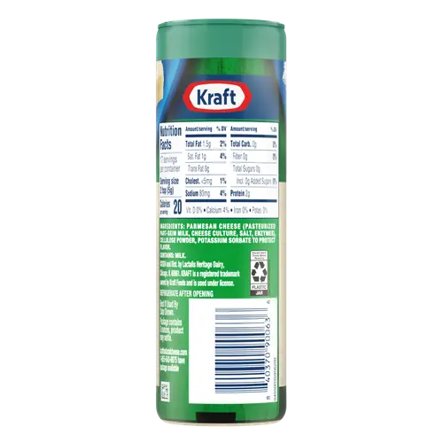 Kraft Grated Parmesan Cheese Shaker 3 oz Bottle thumbnail 2