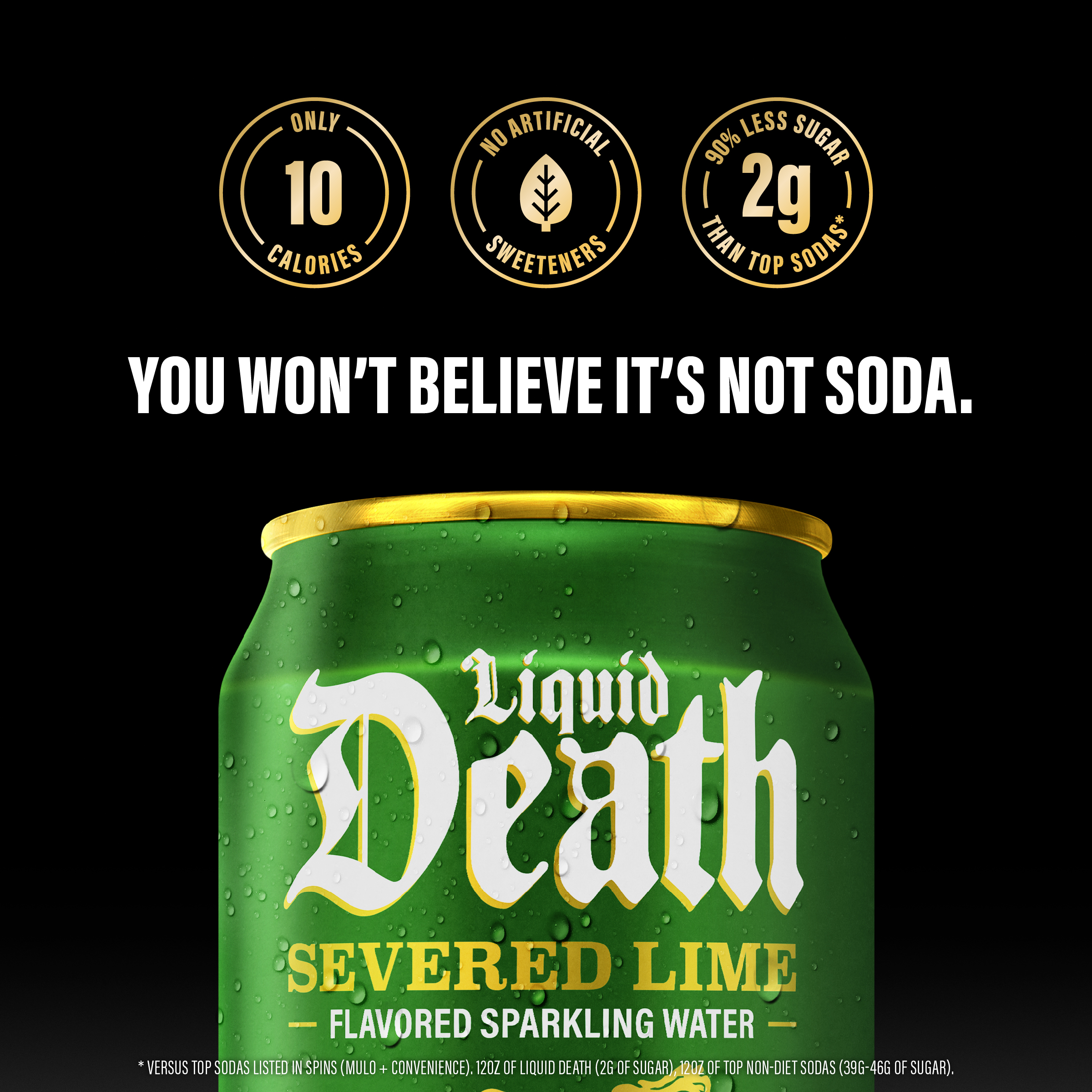 Liquid Death, Severed Lime, Lime-Flavored Sparkling Water, 6-Pack (12oz Cans), Low Calorie & No Artificial Sweeteners thumbnail 3