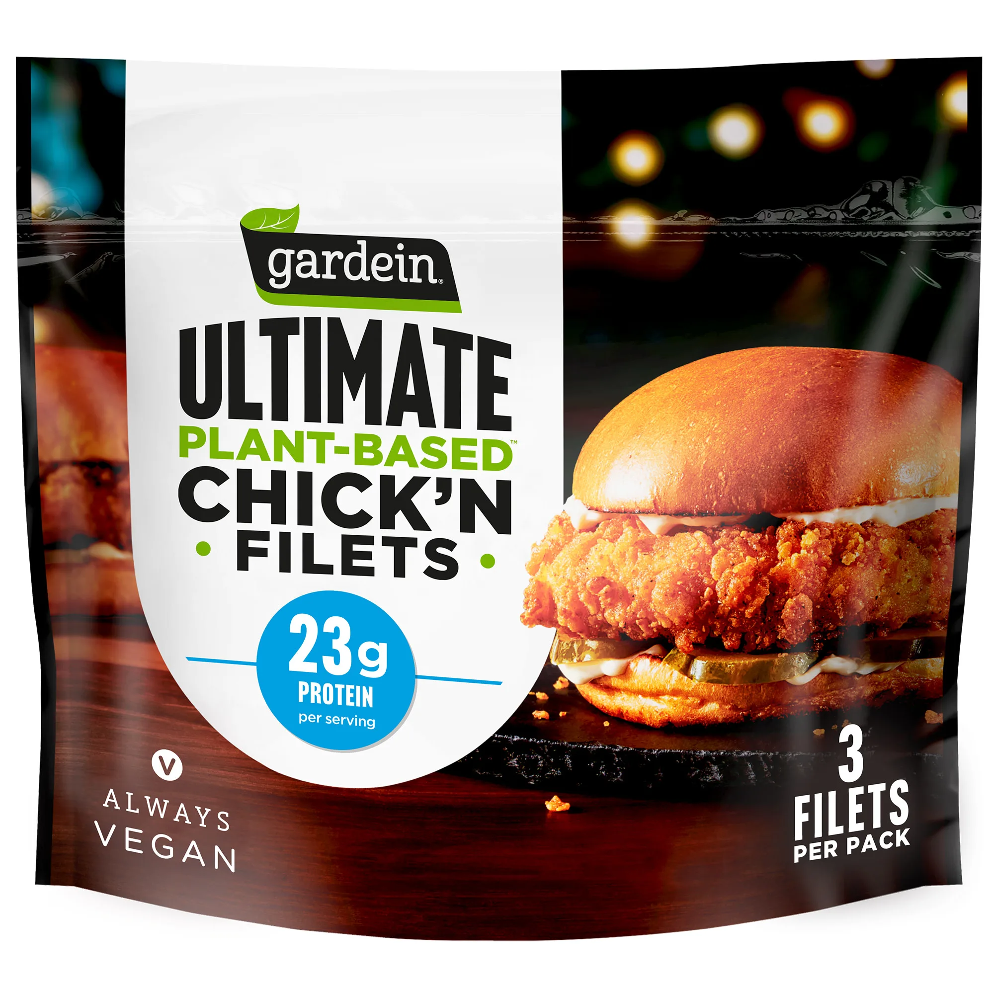 Gardein Ultimate Plant-Based Chick'n Filets, Vegan, 15 oz (Frozen)