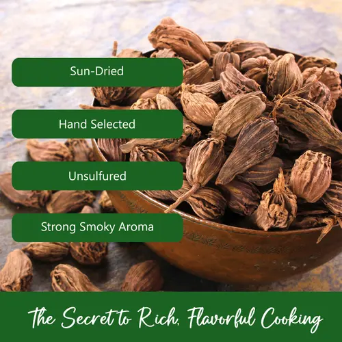 NPG Premium Black Cardamom Pods Whole Tsao Ko/Cao Guo 8 Ounces, Plump, Large, and Firm Brown Cardamom Seed Pods, All Natural Non thumbnail 4