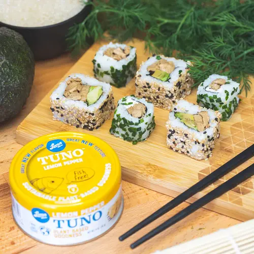 Loma Linda Tuno - Plant-Based - Lemon Pepper (5 oz.) (6-Pack ) - Non-GMO, Ocean Safe, Omega 3, Seafood Alternative thumbnail 3