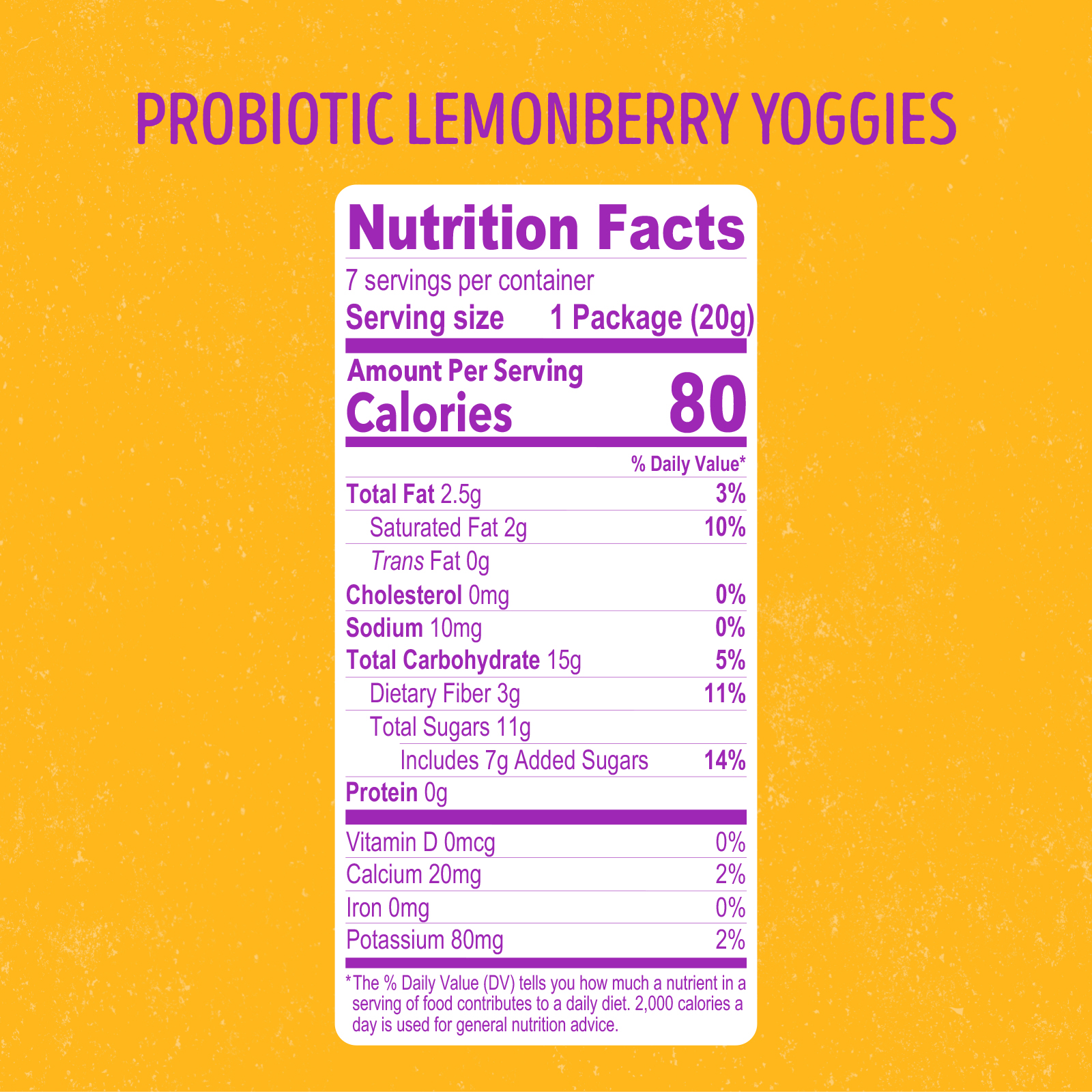 Nature's Garden, Probiotic Lemonberry Yoggies, Gluten- Free, Non-GMO, Soft Chew, Fruit Snacks, 0.7 oz, 12 Count thumbnail 2