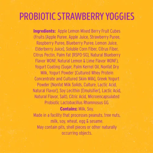 Nature's Garden, Probiotic Lemonberry Yoggies, Gluten- Free, Non-GMO, Soft Chew, Fruit Snacks, 0.7 oz, 12 Count thumbnail 3