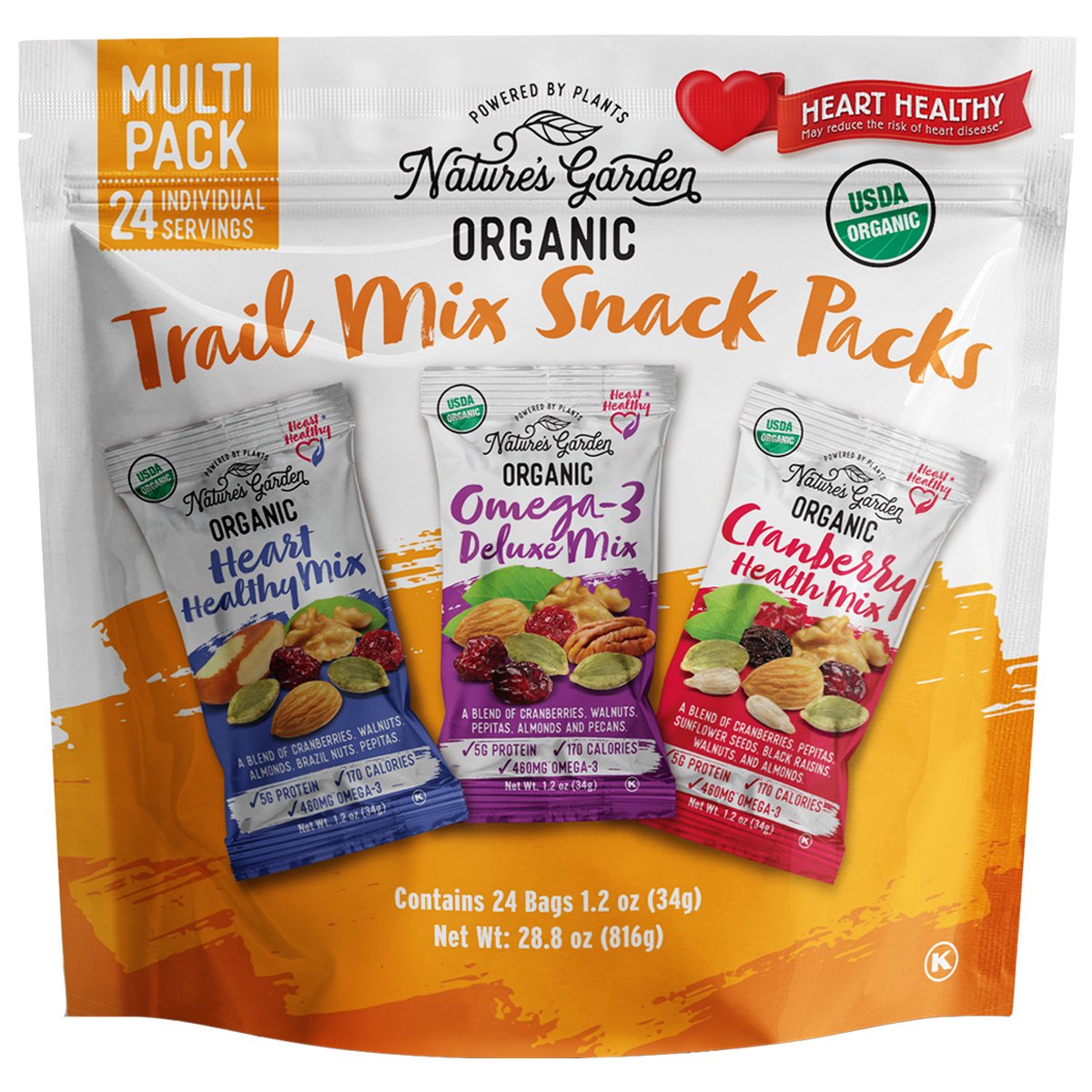 Nature's Garden Organic 816 g Trail Mix Snack Packs 28.8oz