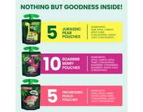 GoGo squeeZ Fruit & veggieZ Applesauce and Puree Variety Pack, Jurassic Pear, Roarrrr Berry, Prehistoric Peach Snack Pouches thumbnail 2