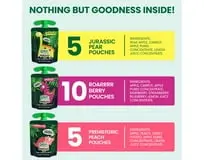 GoGo squeeZ Fruit & veggieZ Applesauce and Puree Variety Pack, Jurassic Pear, Roarrrr Berry, Prehistoric Peach Snack Pouches thumbnail 2
