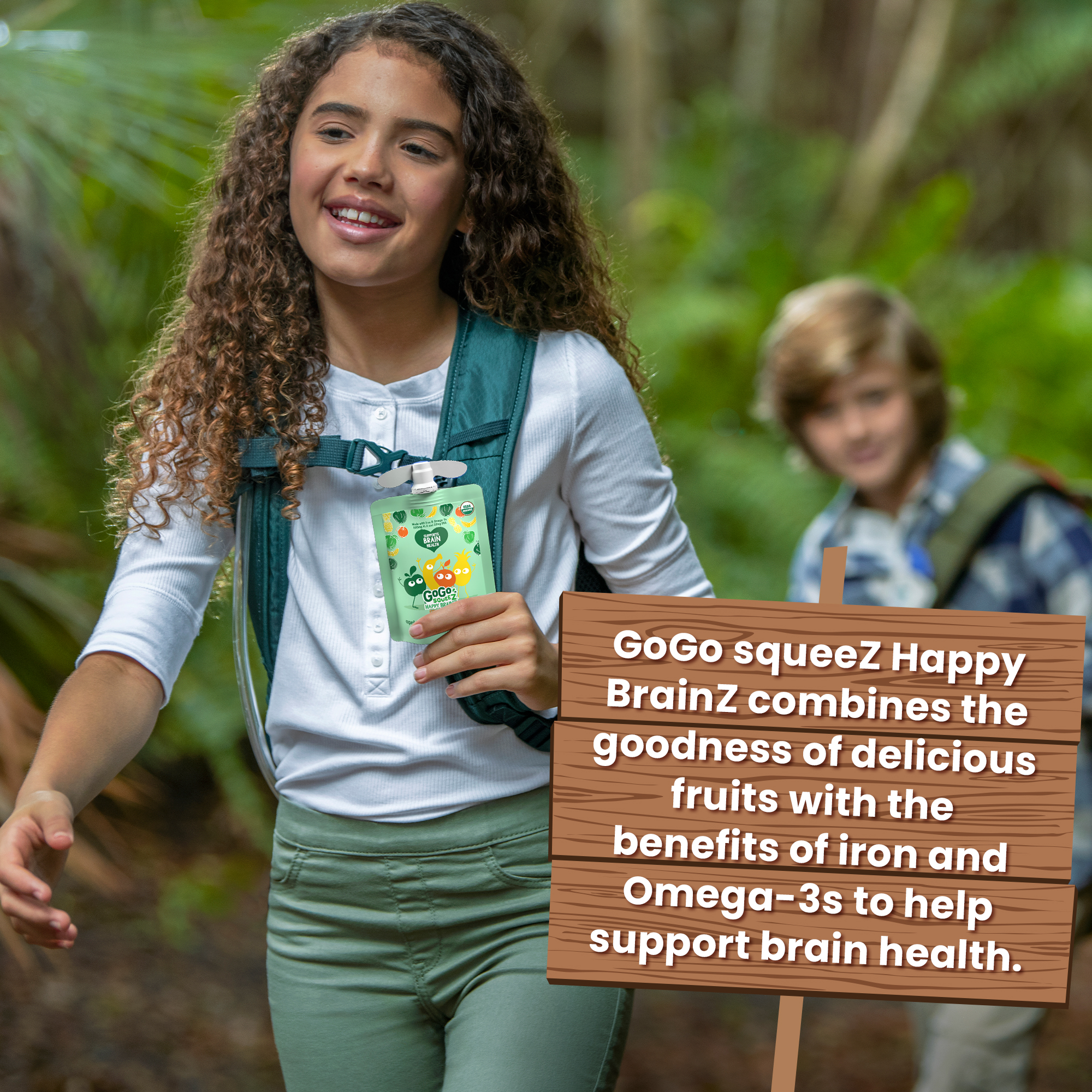 GoGo squeeZ Happy BrainZ Apple Banana Pineapple Orange Snack Pouches, 3.2 oz, 10 Pack thumbnail 4