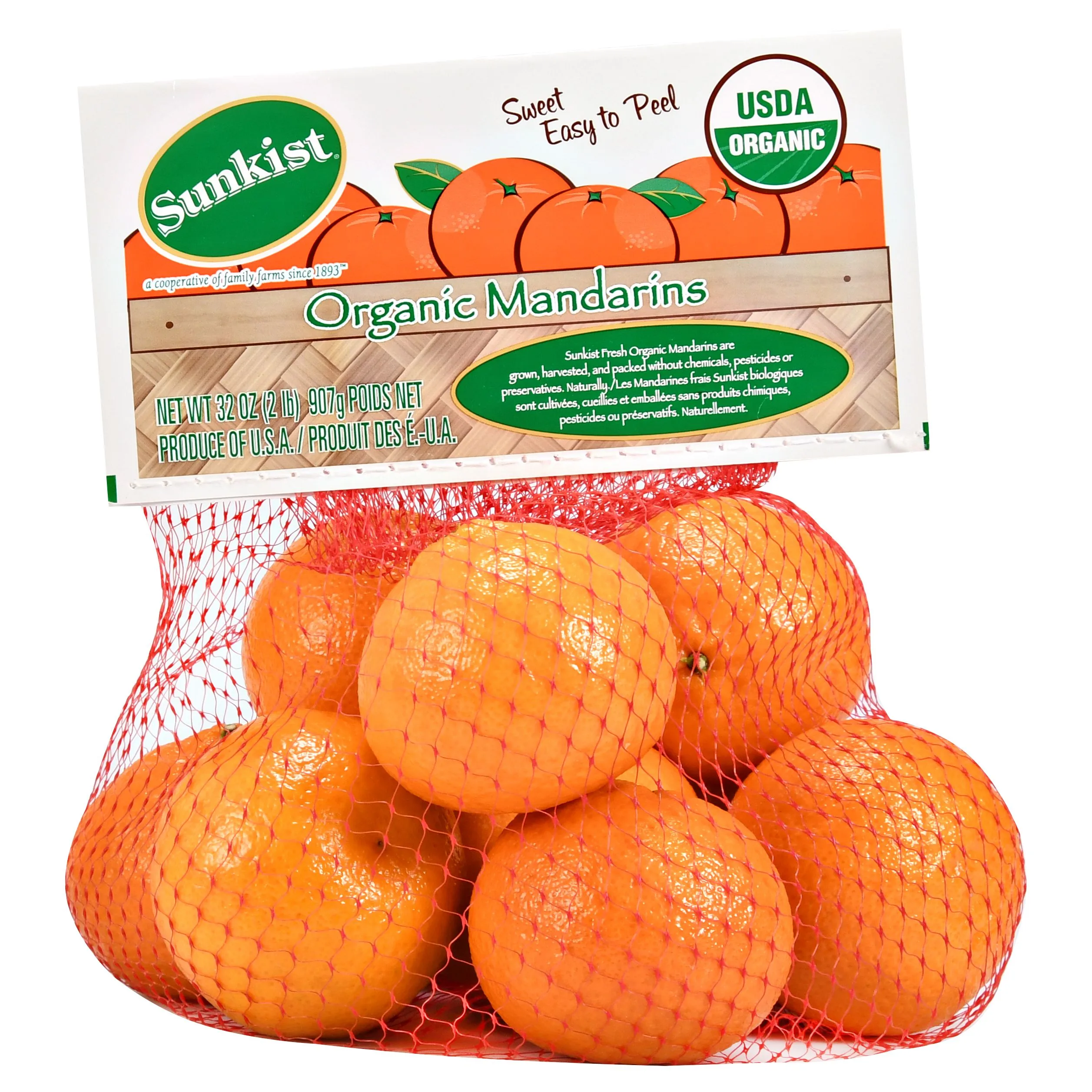 Fresh Organic Mandarin Oranges, 2 lb Bag