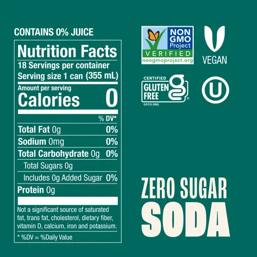 Zevia Zero Sugar, 0 Calorie Soda Pop, Favorites Variety Pack, 12 fl oz, 18 Pack Cans thumbnail 3