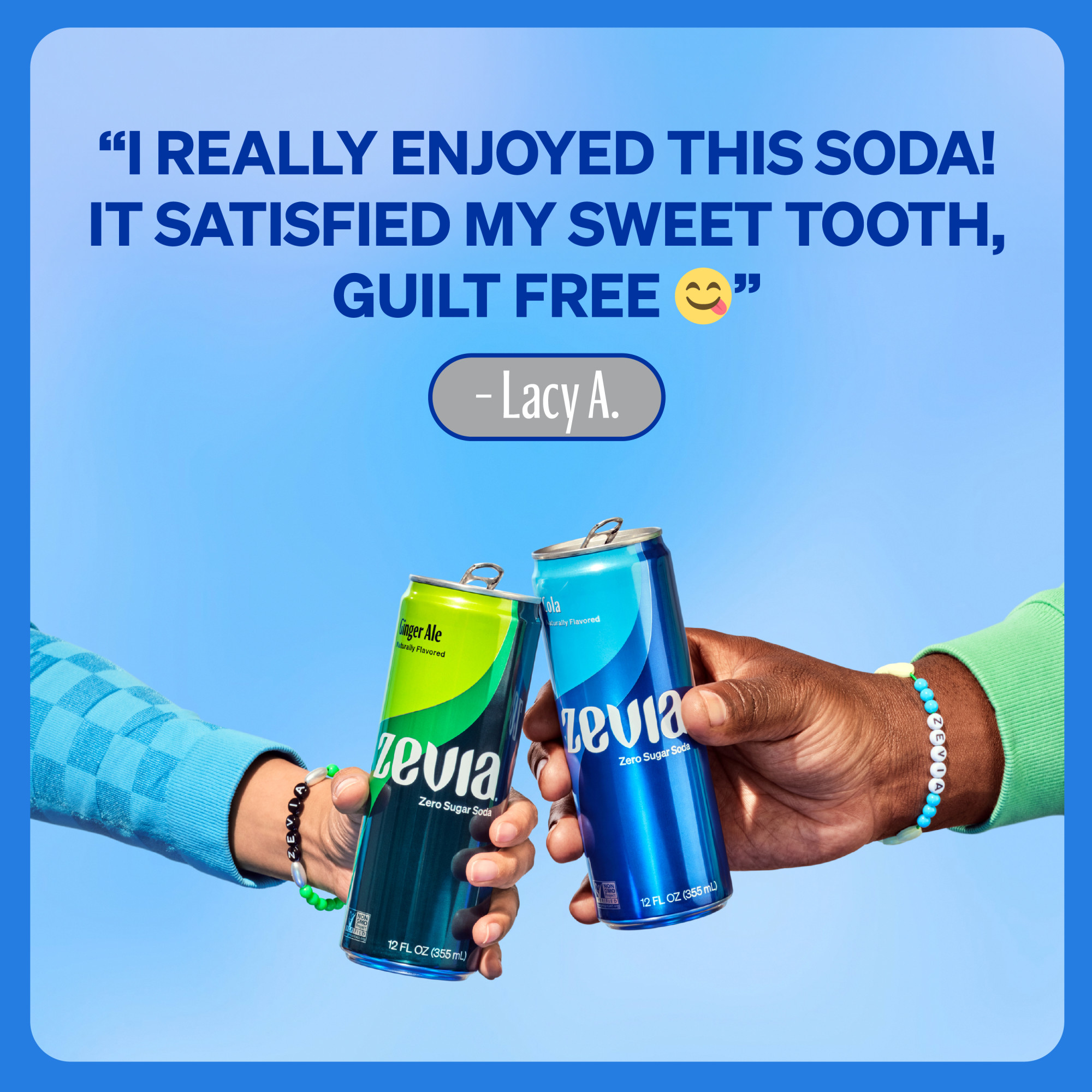 Zevia Zero Sugar Caffeine Free Cola Soda Pop, 12 fl oz, 24 Pack of Cans thumbnail 2