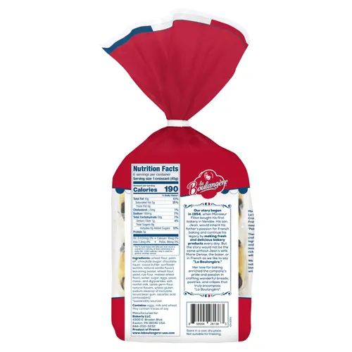 La Boulangere Chocolate Croissants, Regular, Shelf Stable/Ambient, Bag, Non GMO, 9.52 oz., 6 Count thumbnail 3