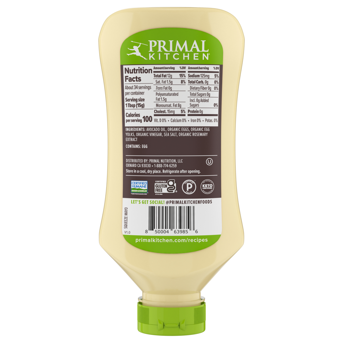 Primal Kitchen Squeeze Mayo Made with Avocado Oil 17 fl Oz thumbnail 2