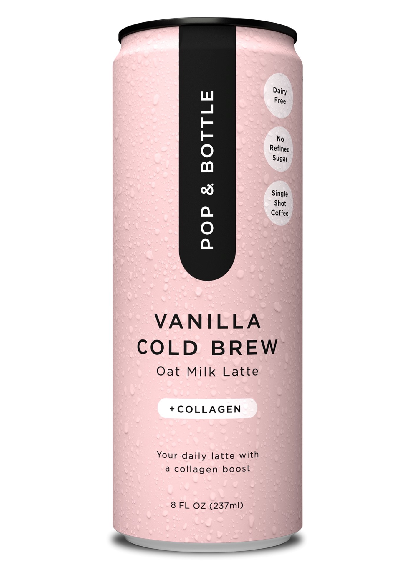 Pop & Bottle Vanilla Oat Milk Latte + Collagen, Organic, Shelf-Stable/ Ambient, 8 fl oz