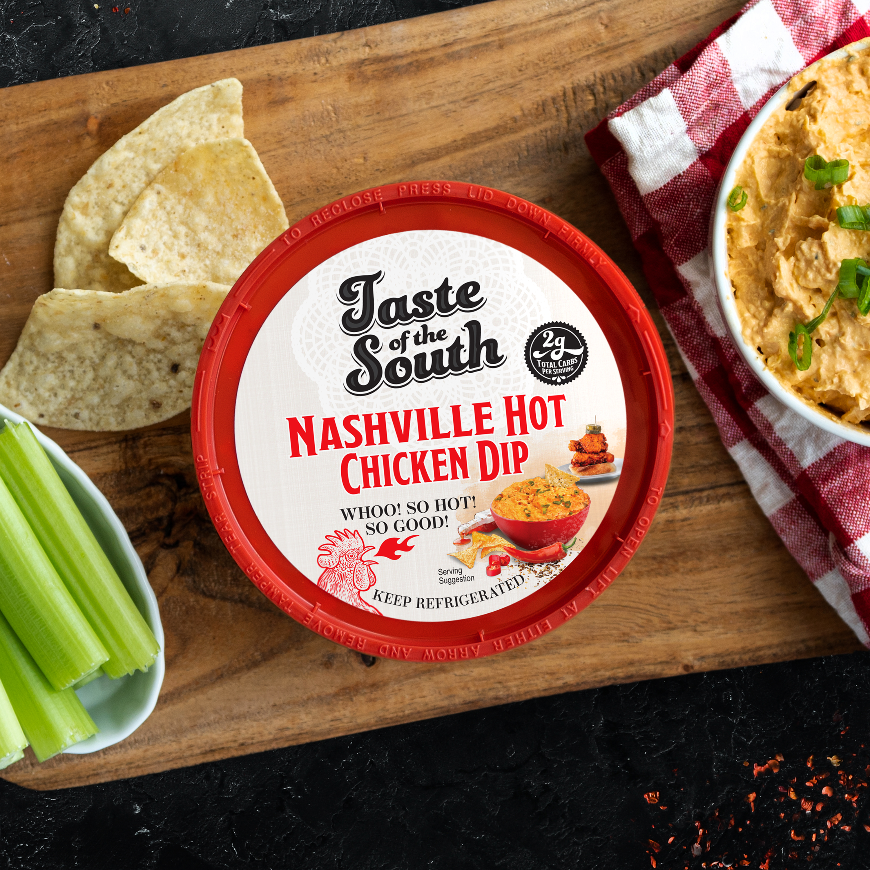 Taste of the South Nashville Hot Chicken Dip, 10 oz (Refrigerated, Tub, Spread) thumbnail 2