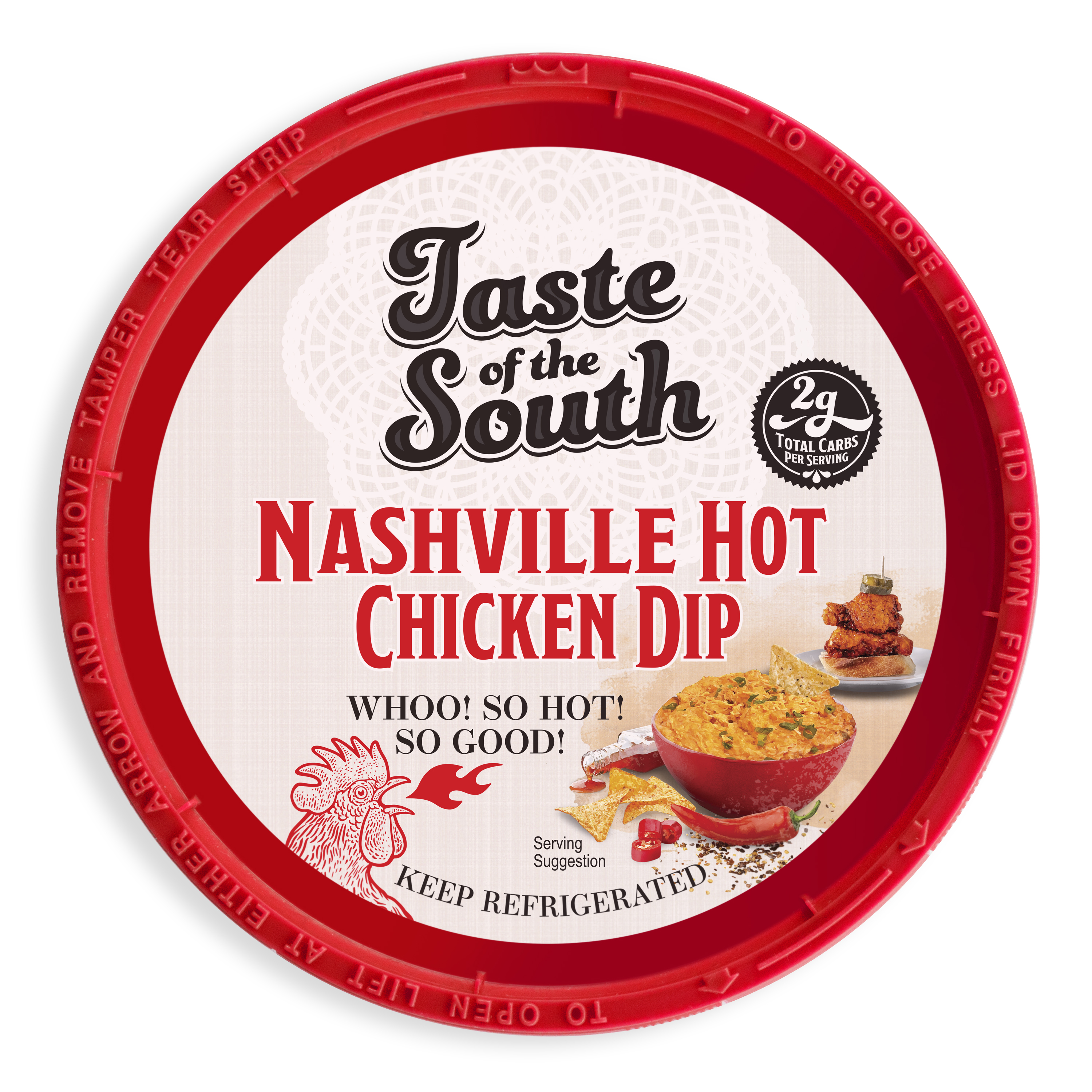 Taste of the South Nashville Hot Chicken Dip, 10 oz (Refrigerated, Tub, Spread) thumbnail 3