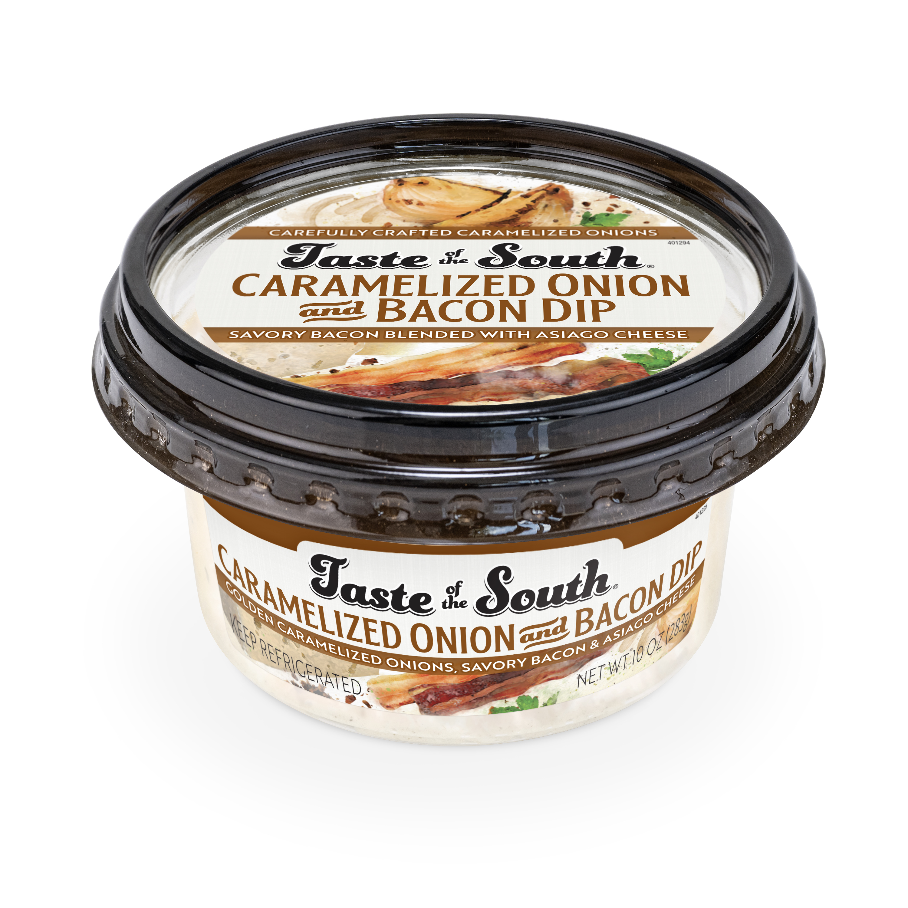 Taste of the South Caramelized Onion & Bacon Dip, 10 oz (Refrigerated, Tub, Spread)