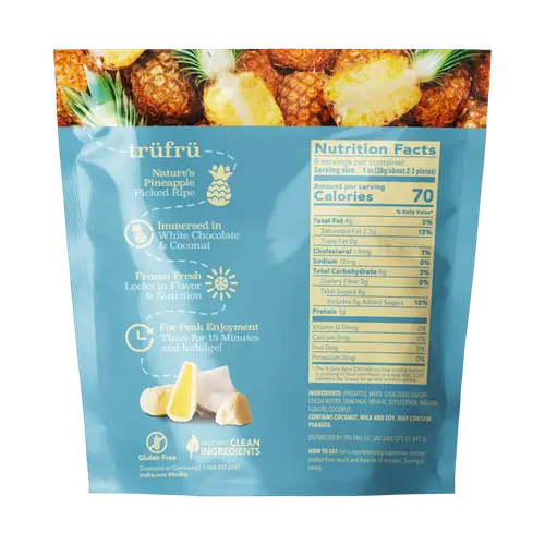 Tru Fru Natures Pineapple in White Chocolate & Coconut (8 oz) thumbnail 3