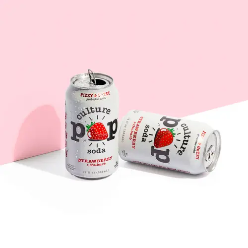 Culture Pop Soda Strawberry Rhubarb, Probiotic Soda, 12 fl oz thumbnail 3