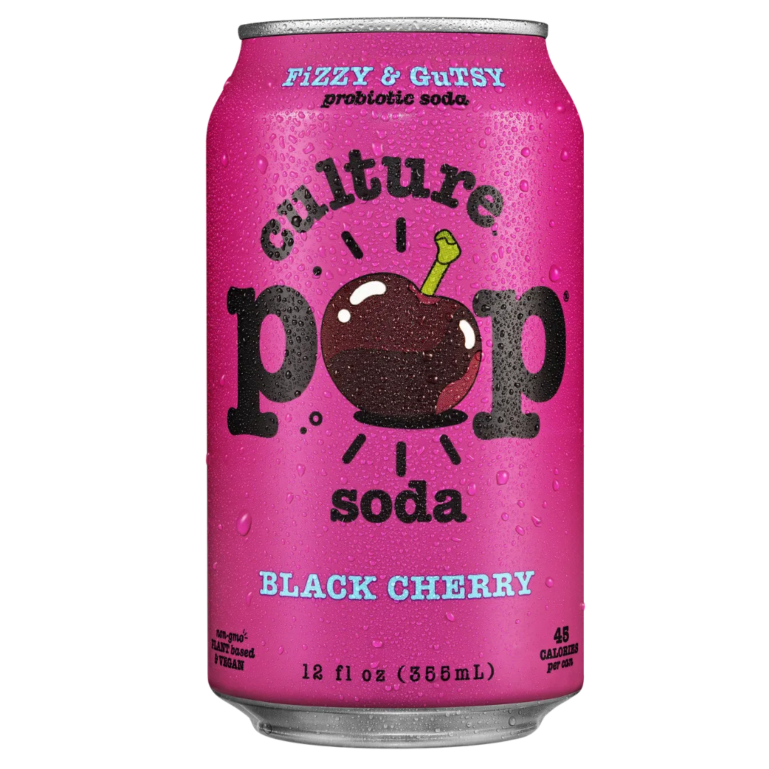 Culture Pop Soda Black Cherry, Probiotic Soda, 12fl oz