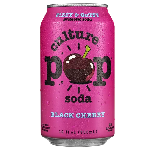 Culture Pop Soda Black Cherry, Probiotic Soda, 12fl oz