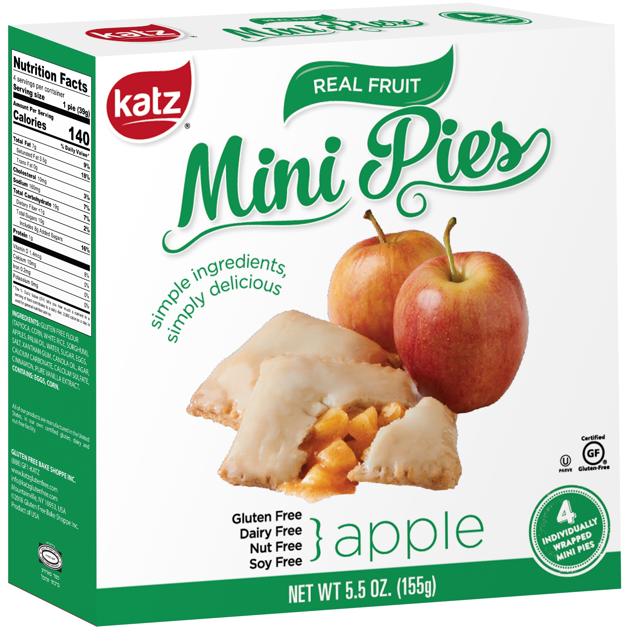Katz Gluten Free Mini Pies | Gluten Free, Dairy Free, Nut Free, Soy Free, Kosher| 6 Pack thumbnail 2