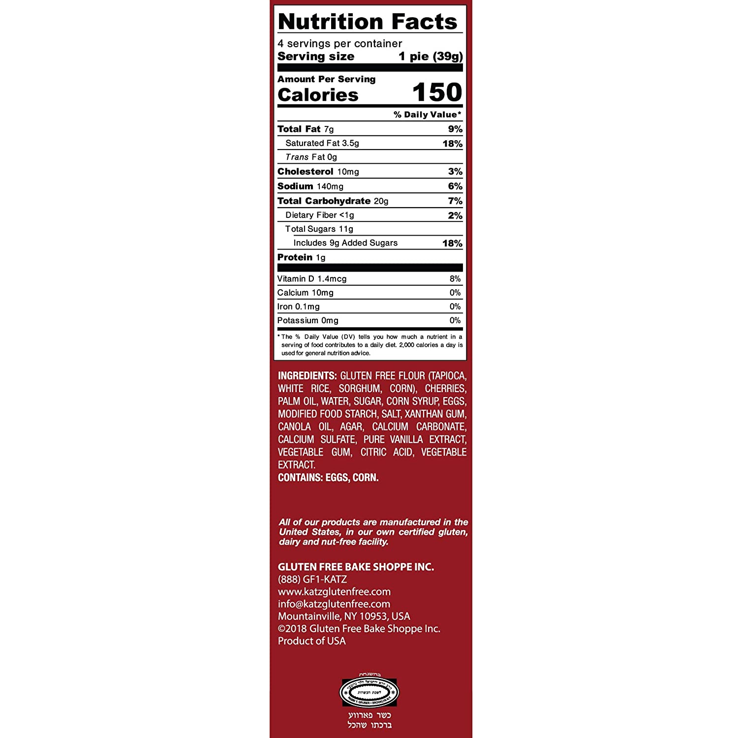 Katz Gluten Free Mini Pies | Gluten Free, Dairy Free, Nut Free, Soy Free, Kosher| 6 Pack thumbnail 4