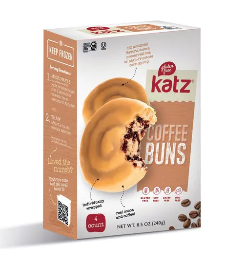 Katz Gluten Free Coffee Buns |Gluten Free, Dairy Free, Nut Free, Soy Free, Kosher | (1 Pack, 8.5 Ounce Each)