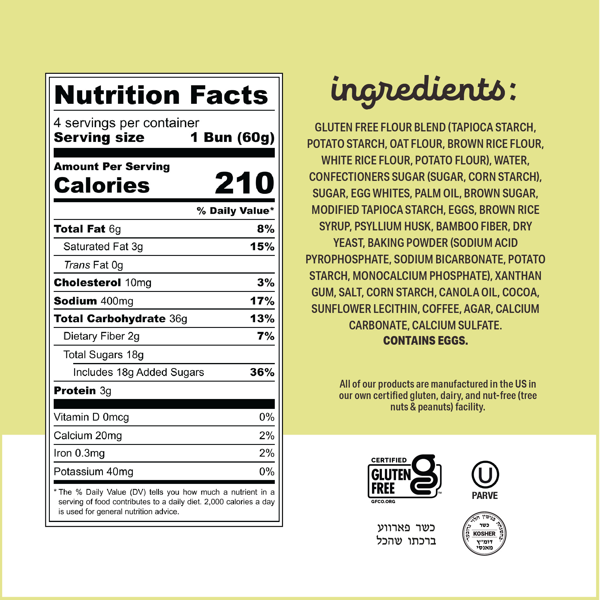 Katz Gluten Free Coffee Buns |Gluten Free, Dairy Free, Nut Free, Soy Free, Kosher | (1 Pack, 8.5 Ounce Each) thumbnail 4