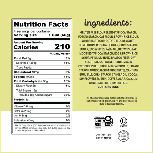 Katz Gluten Free Coffee Buns |Gluten Free, Dairy Free, Nut Free, Soy Free, Kosher | (1 Pack, 8.5 Ounce Each) thumbnail 4