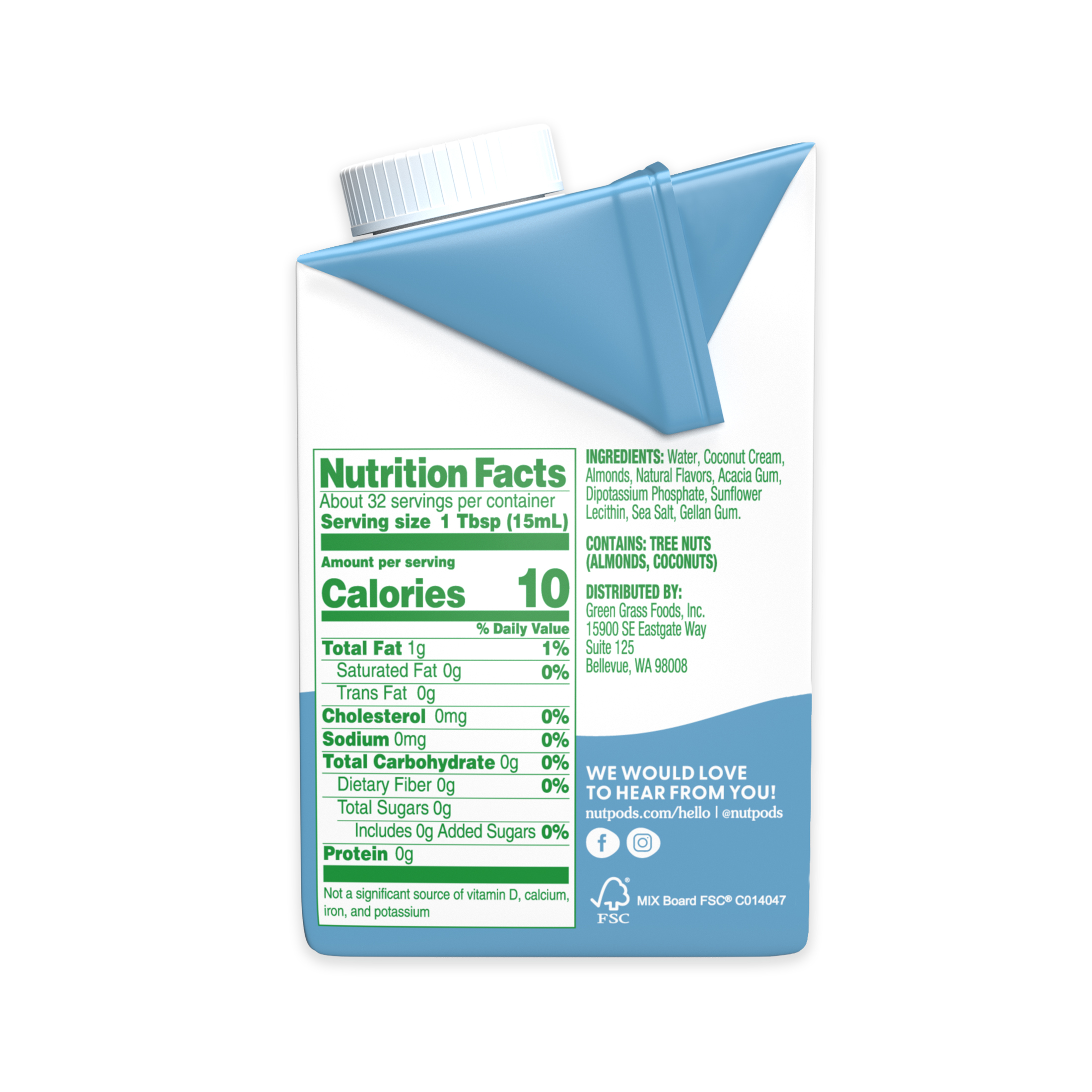 nutpods French Vanilla Unsweetened Dairy Free Shelf Stable Creamer, 16 oz thumbnail 4