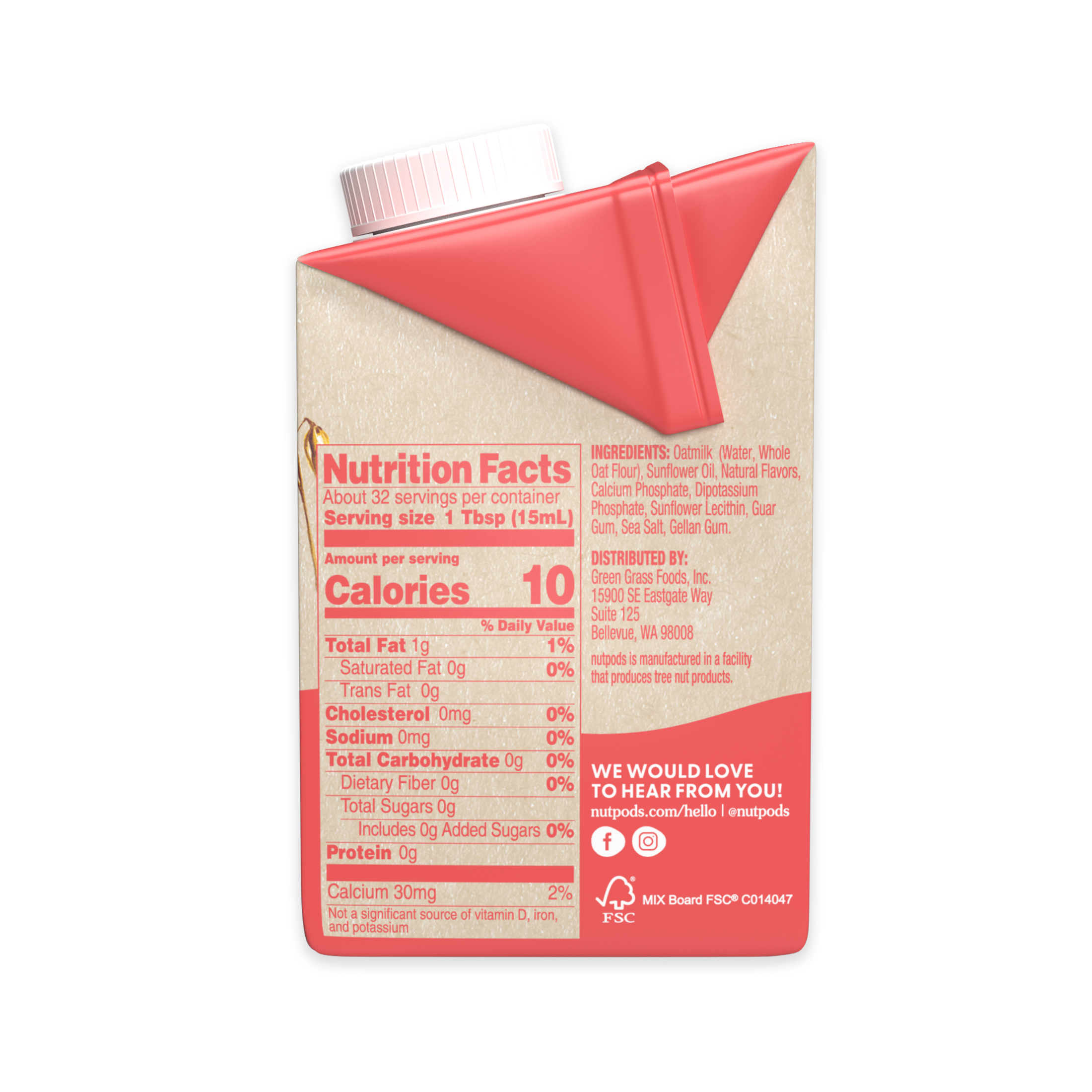 nutpods Oat Cinnamon Swirl Unsweetened Dairy Free Shelf Stable Creamer, 16 oz thumbnail 4