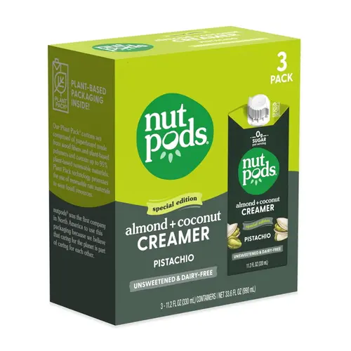 nutpods Pistachio Unsweetened Dairy-Free Coffee Creamer 11.2oz 4-pack